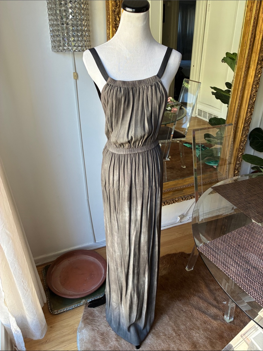 L’agence Womens Gray Sleeveless Maxi Dress size small